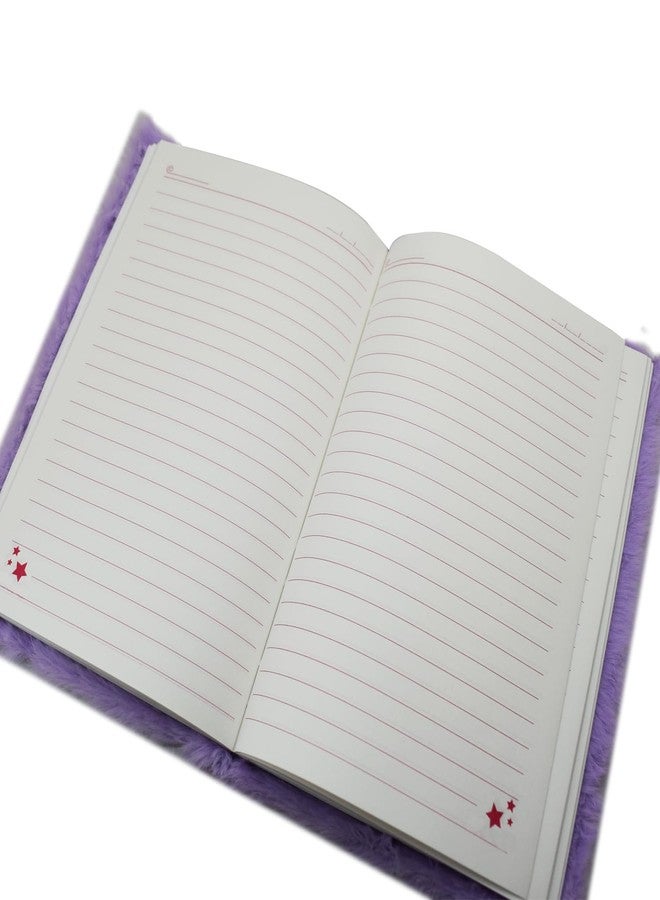 Asera 1 Pc Fur Plush Diary with attached Pencil Pouch for Kids (21.5 * 15 cms) / Birthday Return Gifts for Kids, 70 Pages (KUROMI PURPLE) - Image 4